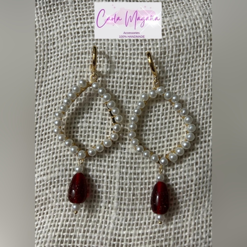 Crystal Drop Pearl Earrings